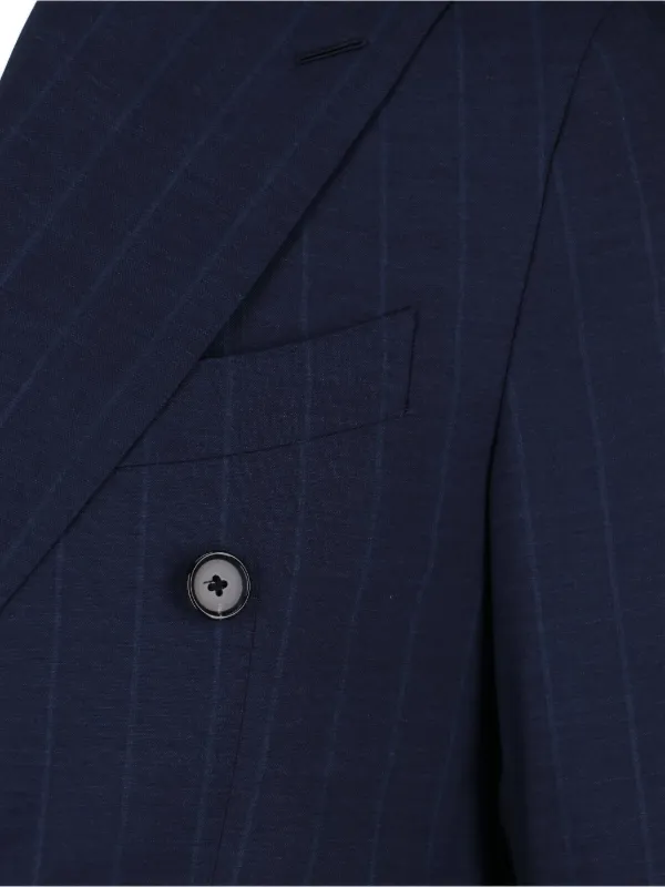 CARUSO ストライプスーツ ネイビー Caruso ストライプ スーツ | ブルー | FARFETCH JP