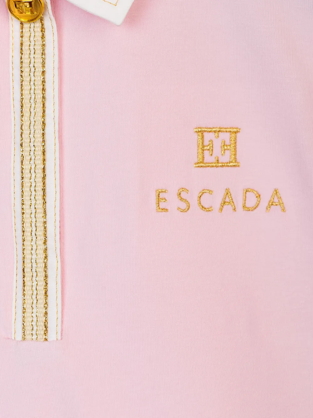 Escada Kids logo-embroidered dress - Roze