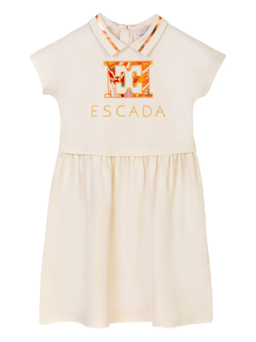 Escada Kids Jurk met geborduurd logo Beige