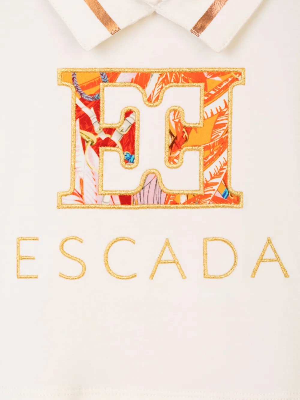 Escada Kids Jurk met geborduurd logo Beige