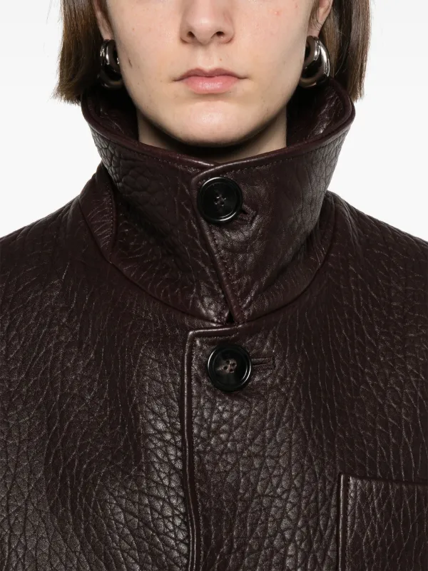 ジャケット・アウター ami AMI Paris Leather Jacket | Brown | FARFETCH
