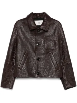 AMI Paris タッセル レザージャケット | ブラック | FARFETCH JP