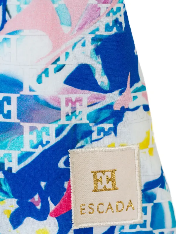 escada blue dress Escada Girls Embroidered Badge Dress in Navy main image 1