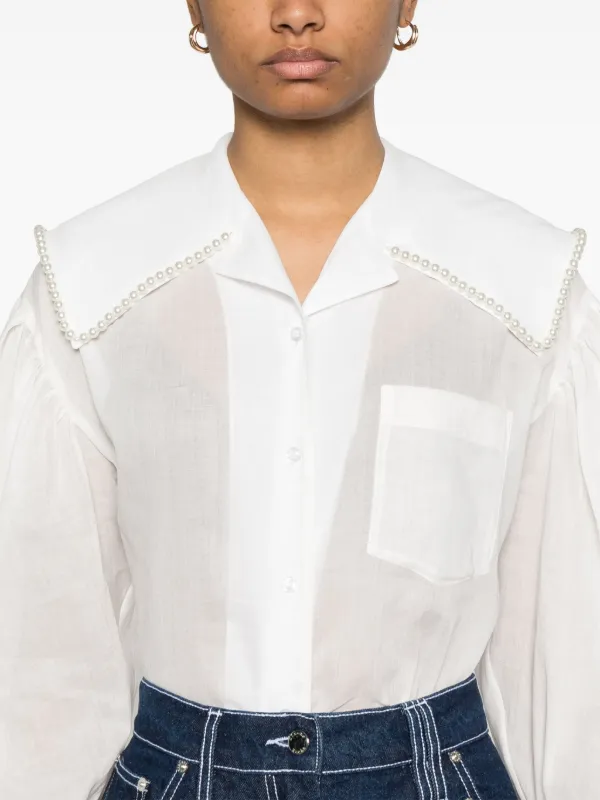 Simone Rocha 5342B0553WHITEOPTICWHITECLEAR 関税送料込 Simone Rocha Clear PVC Corset with White Rose Embroidery