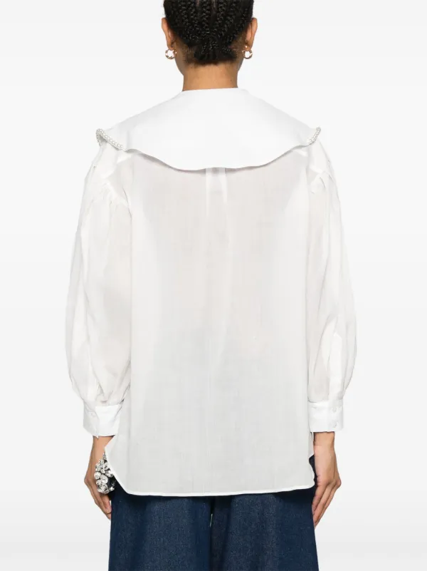Simone Rocha セーラーカラー パフスリーブ シャツ | ホワイト