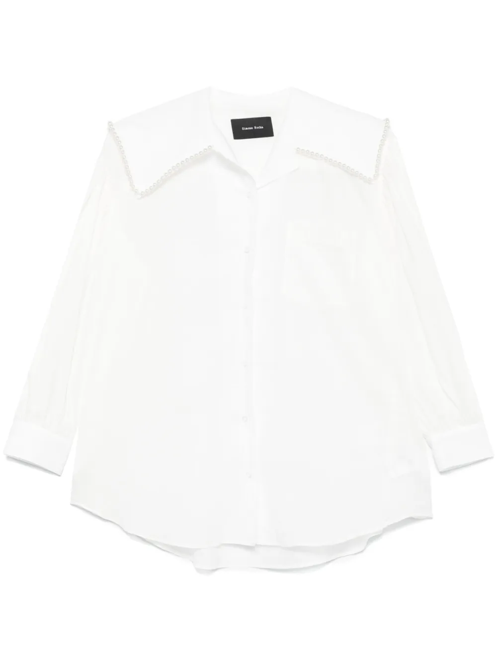 Simone Rocha Blouse met pofmouwen en matrozenkraag Wit