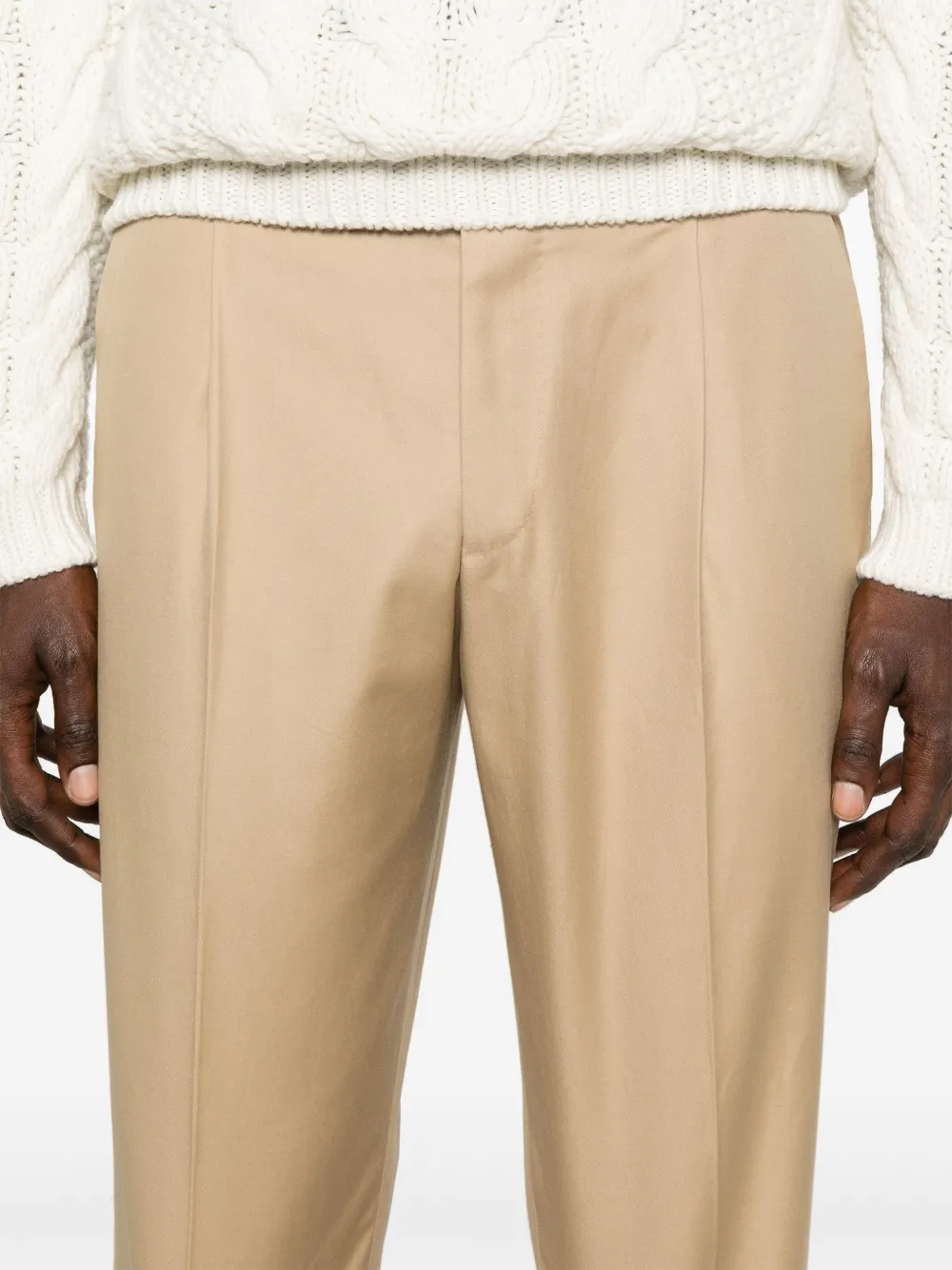 PT Torino Broek met geplooid detail Beige