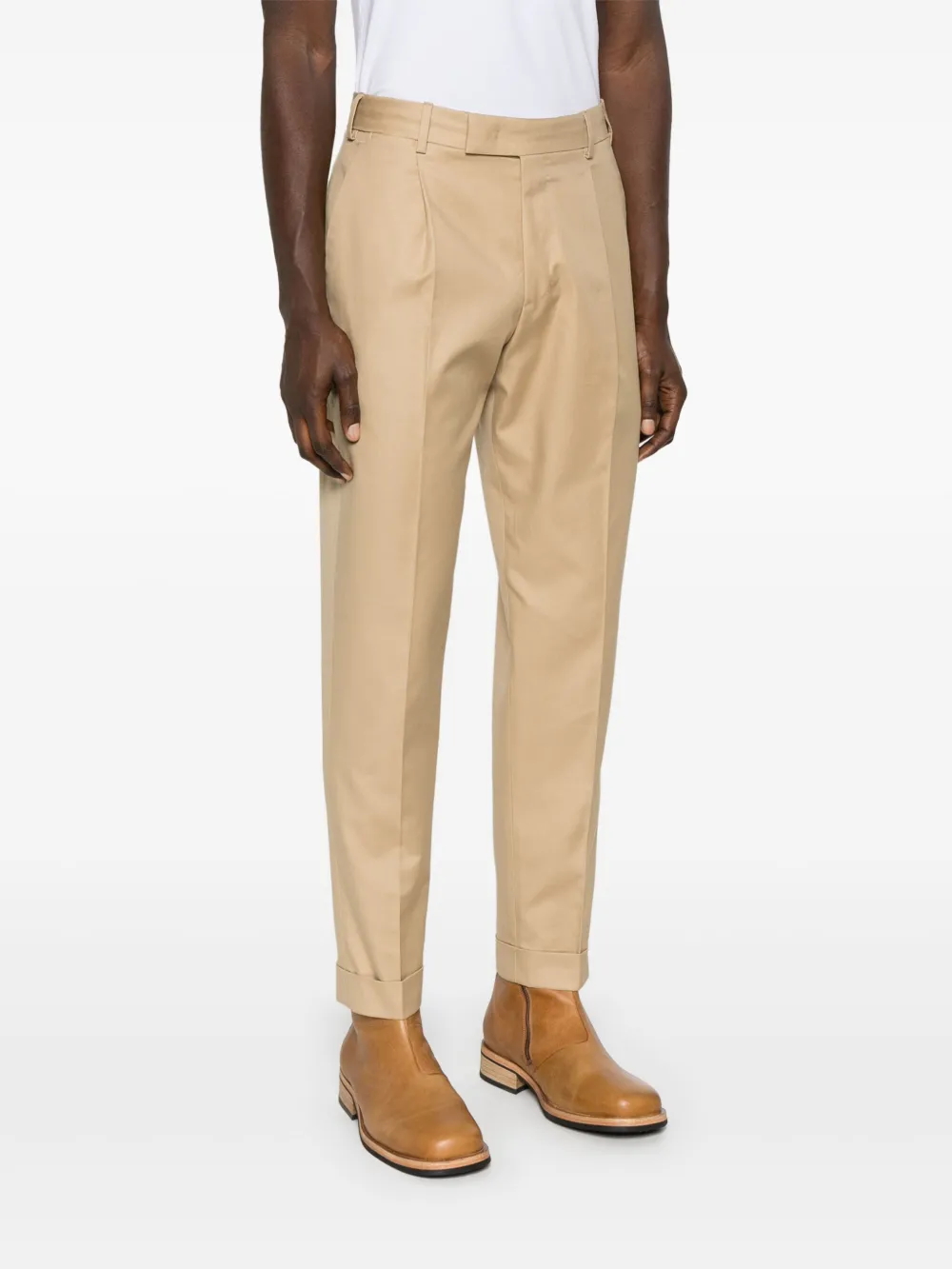 PT Torino Broek met geplooid detail Beige