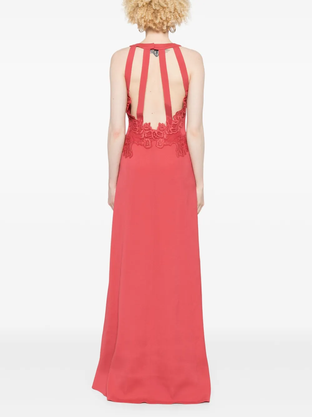 Alberta Ferretti Maxi-jurk met borduurwerk Roze