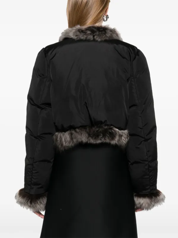 Alexander Wang Faux fur-trim Puffer Jacket | Black | FARFETCH