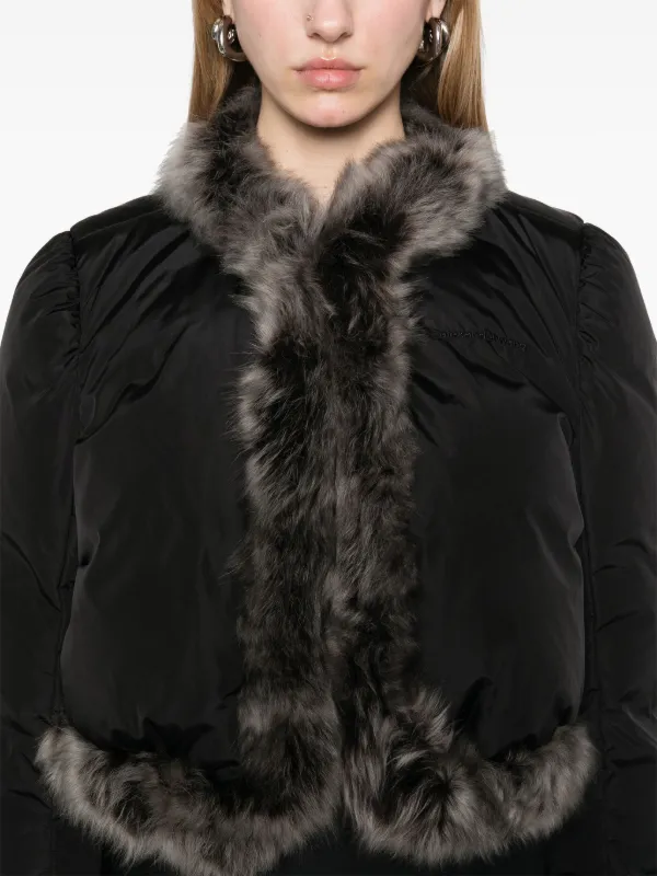 Alexander Wang Faux fur-trim Puffer Jacket | Black | FARFETCH