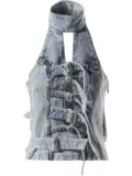 Natasha Zinko strapped denim top - Blue
