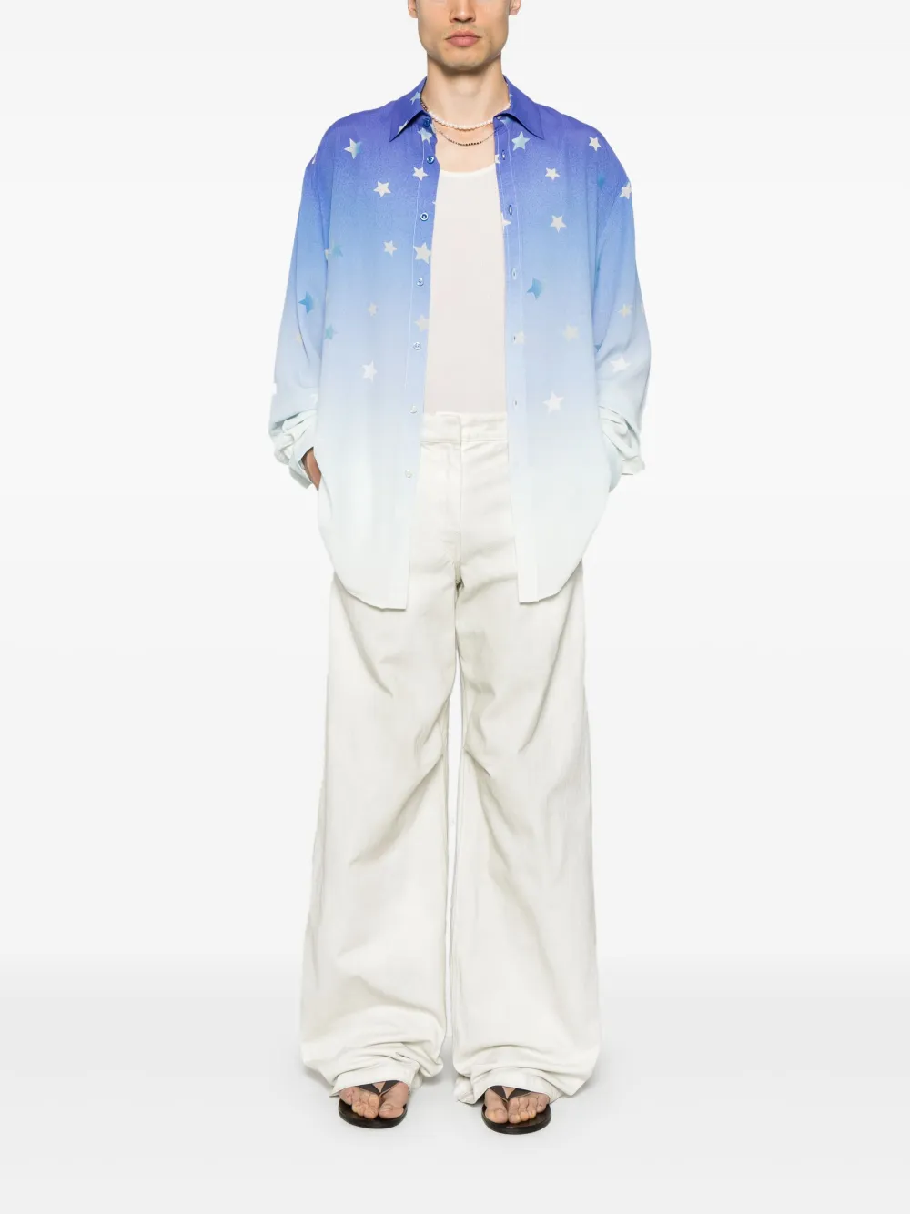 ERL Overhemd met sterrenprint - Blauw