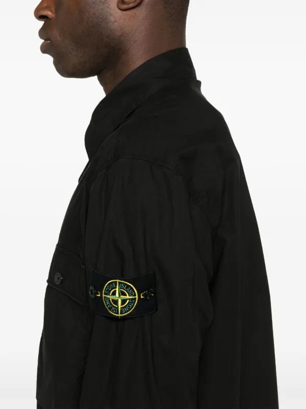 Stone Island Compass-badge Shirt Jacket | Black | FARFETCH