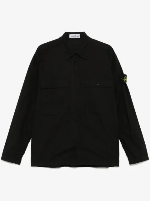 Stone Island куртка-рубашка с нашивкой Compass