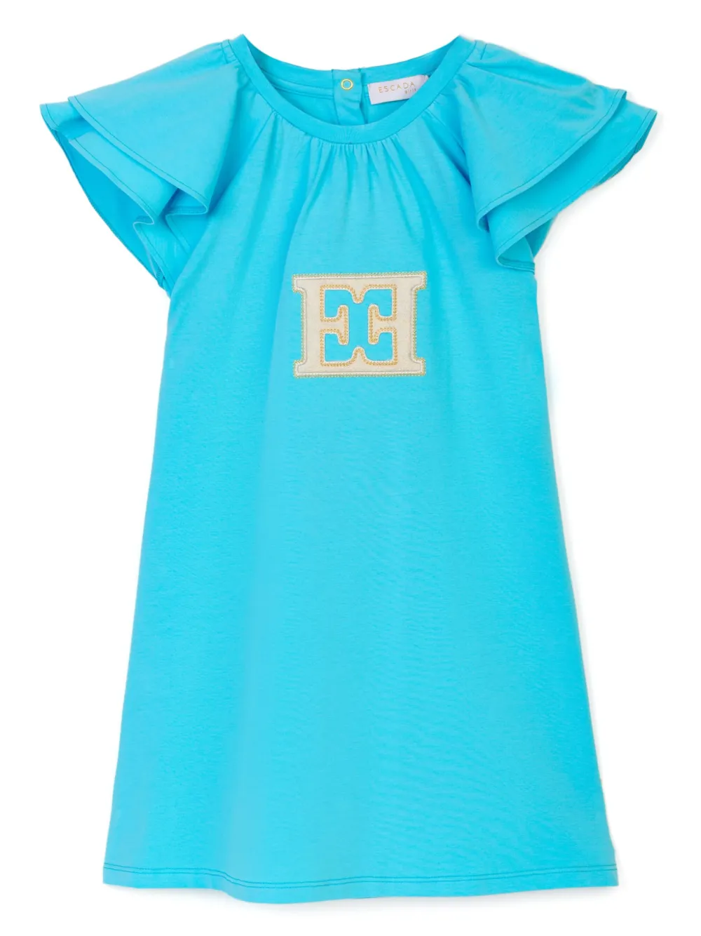 Escada Kids ロゴアップリケ ワンピース - ブルー Escada Kids ロゴアップリケ ワンピース - ブルー