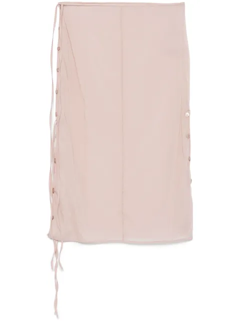 Low Classic see-through button-loop midi skirt