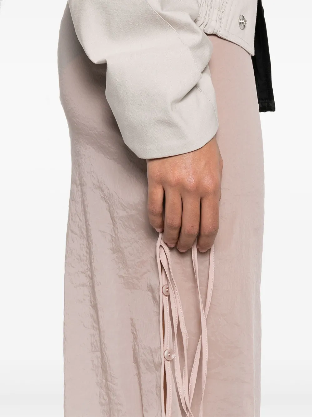 Shop Low Classic See-through Button-loop Midi Skirt In Pink