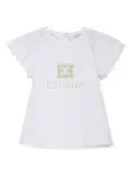 Escada Kids logo-embroidered dress - White
