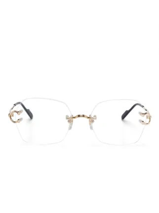 Cartier Eyewear C ドゥ カルティエ 眼鏡フレーム | ゴールドトーン