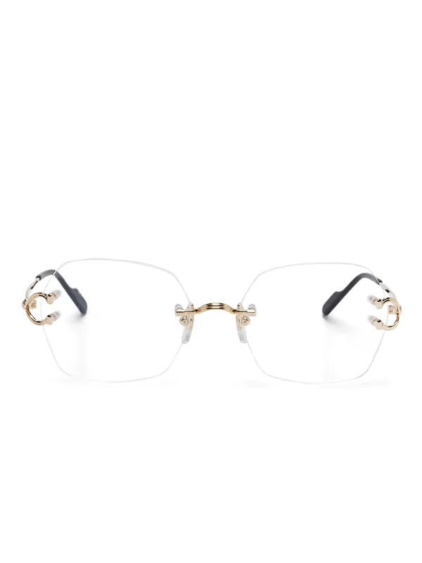 Cartier Eyewear C ドゥ カルティエ 眼鏡フレーム | ゴールドトーン