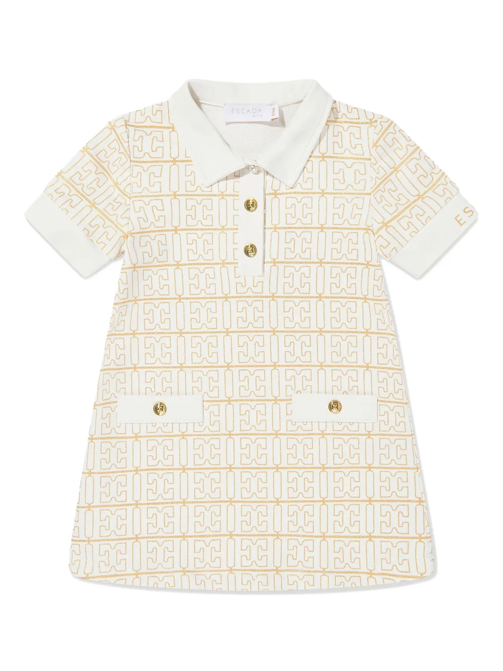 Escada Kids Jurk verfraaid met logo Beige