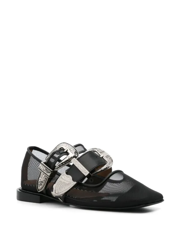 [TOGA Pulla] クロシェネット フラットシューズ Toga Pulla メッシュ フラットシューズ | ブラック | FARFETCH JP
