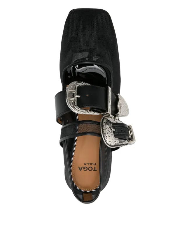 Toga Pulla Mesh Ballet Flat | Black | FARFETCH