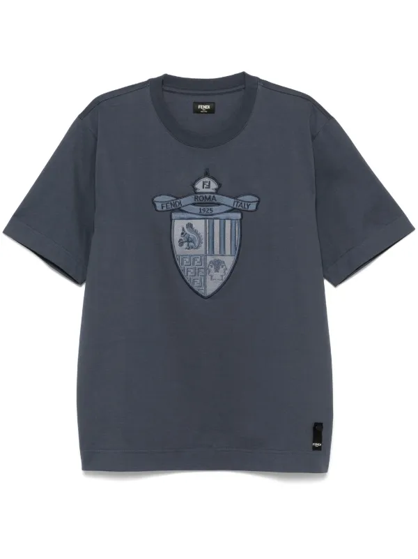 [FENDI] ネイビーブルーコットン Tシャツ T-Shirt Cotton Blue | Fendi