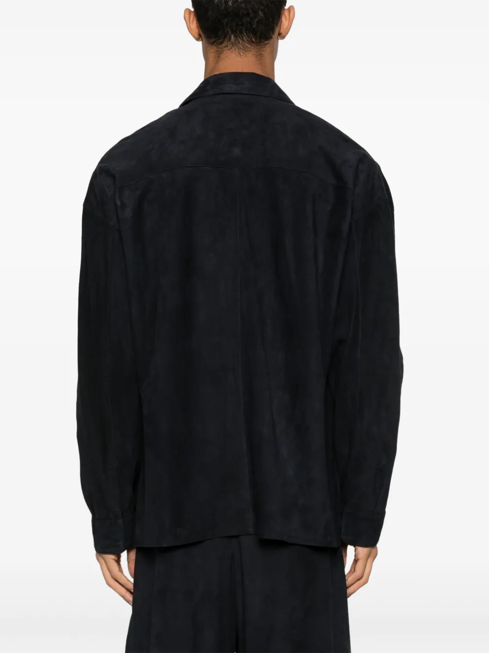 Emporio Armani Suède shirtjack Blauw