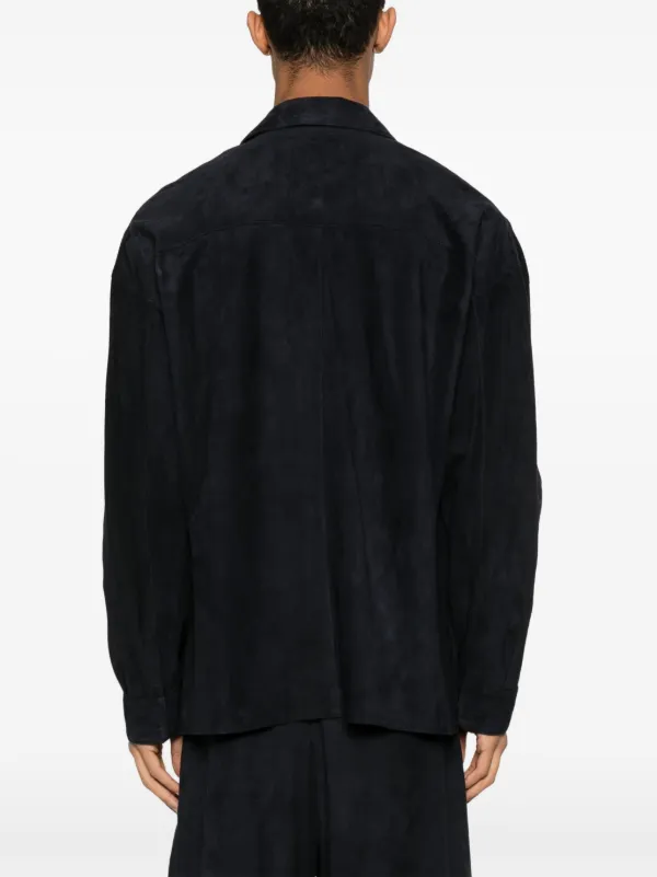カ*ー様 【値下げ】EMPORIO ARMANI スエードジャケット 黒 Emporio Armani スエード シャツジャケット | ブルー | FARFETCH JP