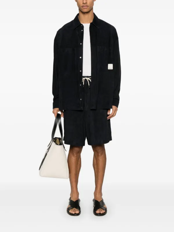 Emporio Armani スエード シャツジャケット | ブルー | FARFETCH JP