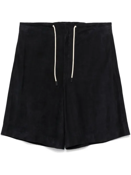 Emporio Armani short en daim - Bleu - Emporio Armani - Modalova