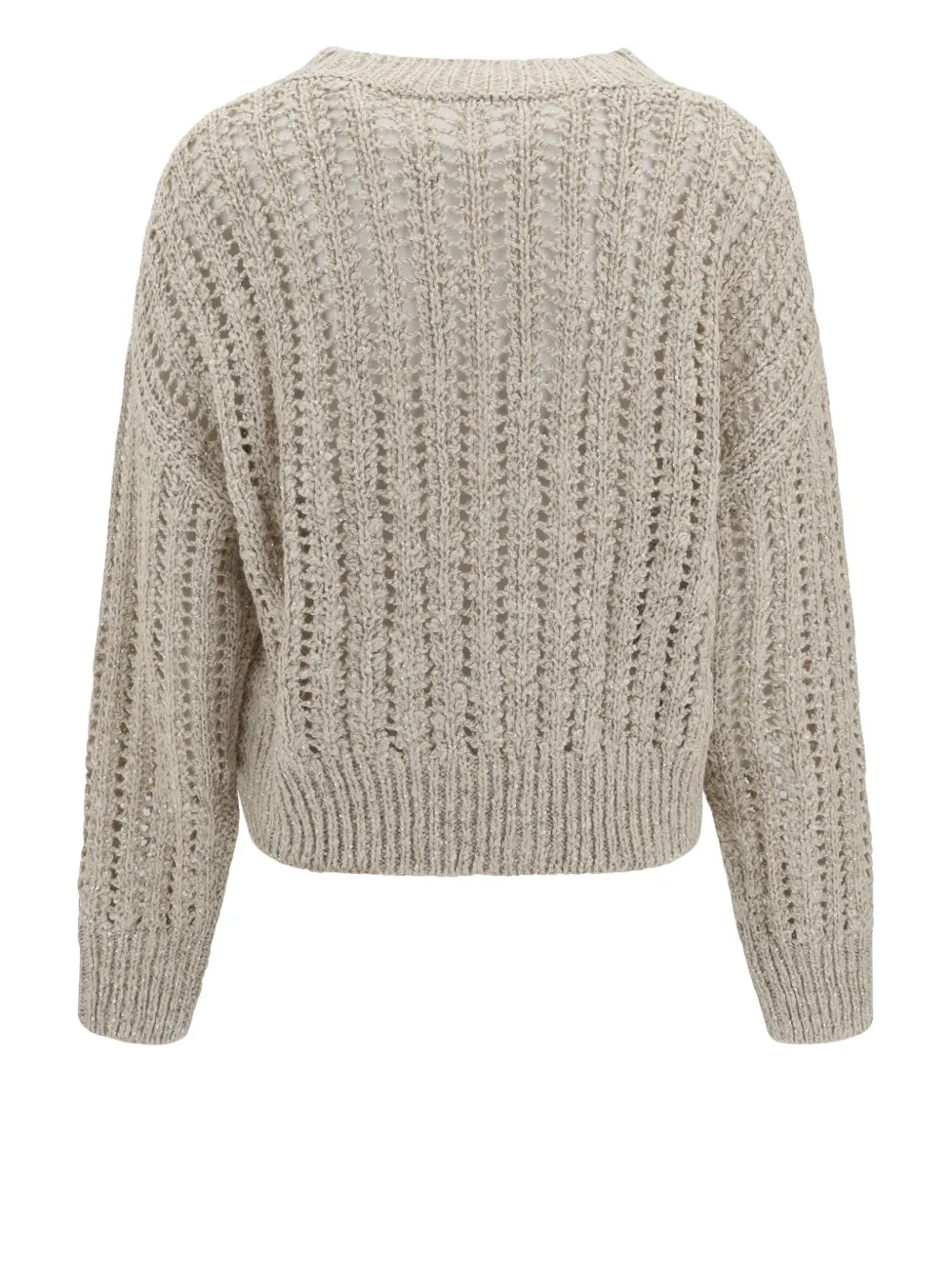 Brunello Cucinelli V-neck cable-knit sweater - Beige