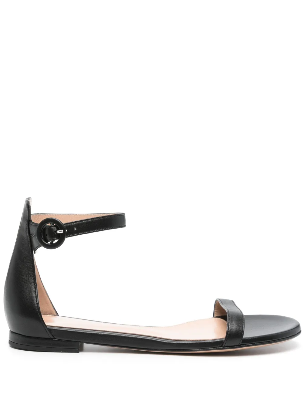 Gianvito Rossi leather flat sandals Black