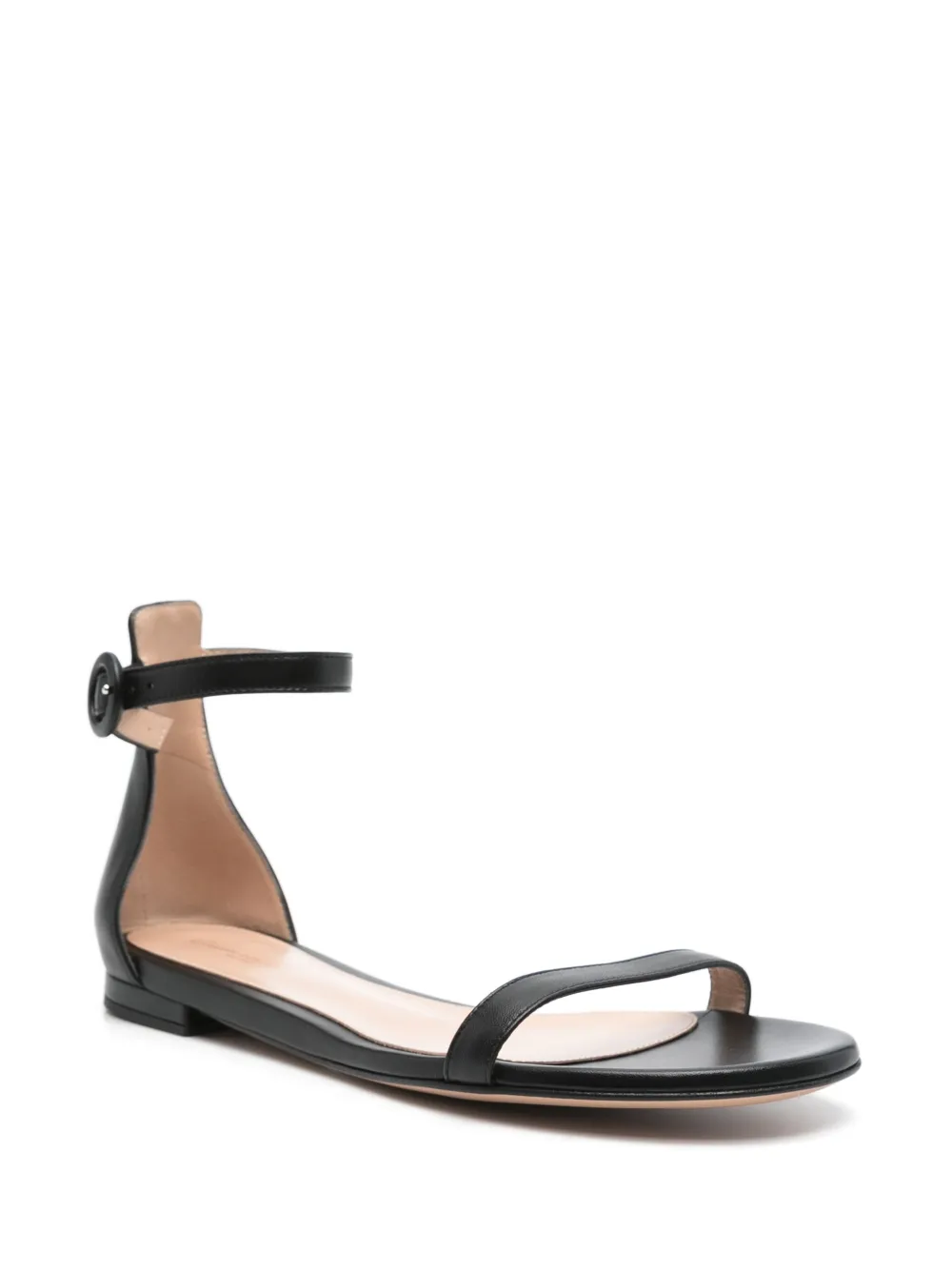 Gianvito Rossi leather flat sandals Black