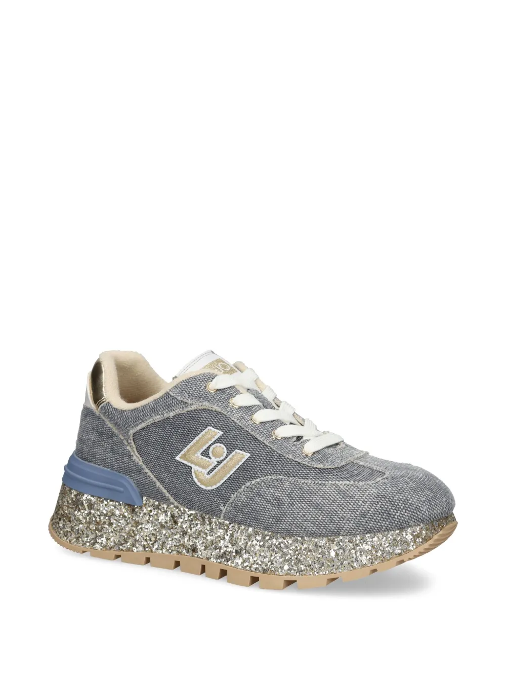 LIU JO glitter-detail sneakers - Blauw