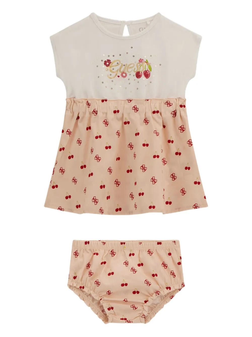 Guess kids Jurk met print Wit