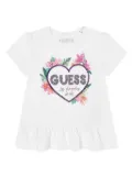 guess kids logo-embellished T-shirt - White