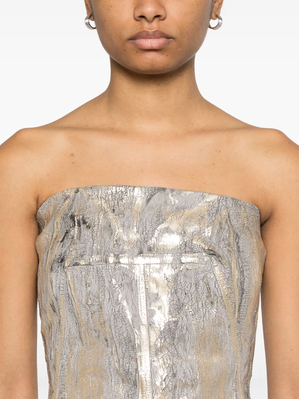 Rick Owens Bustier met gebarsten effect Goud