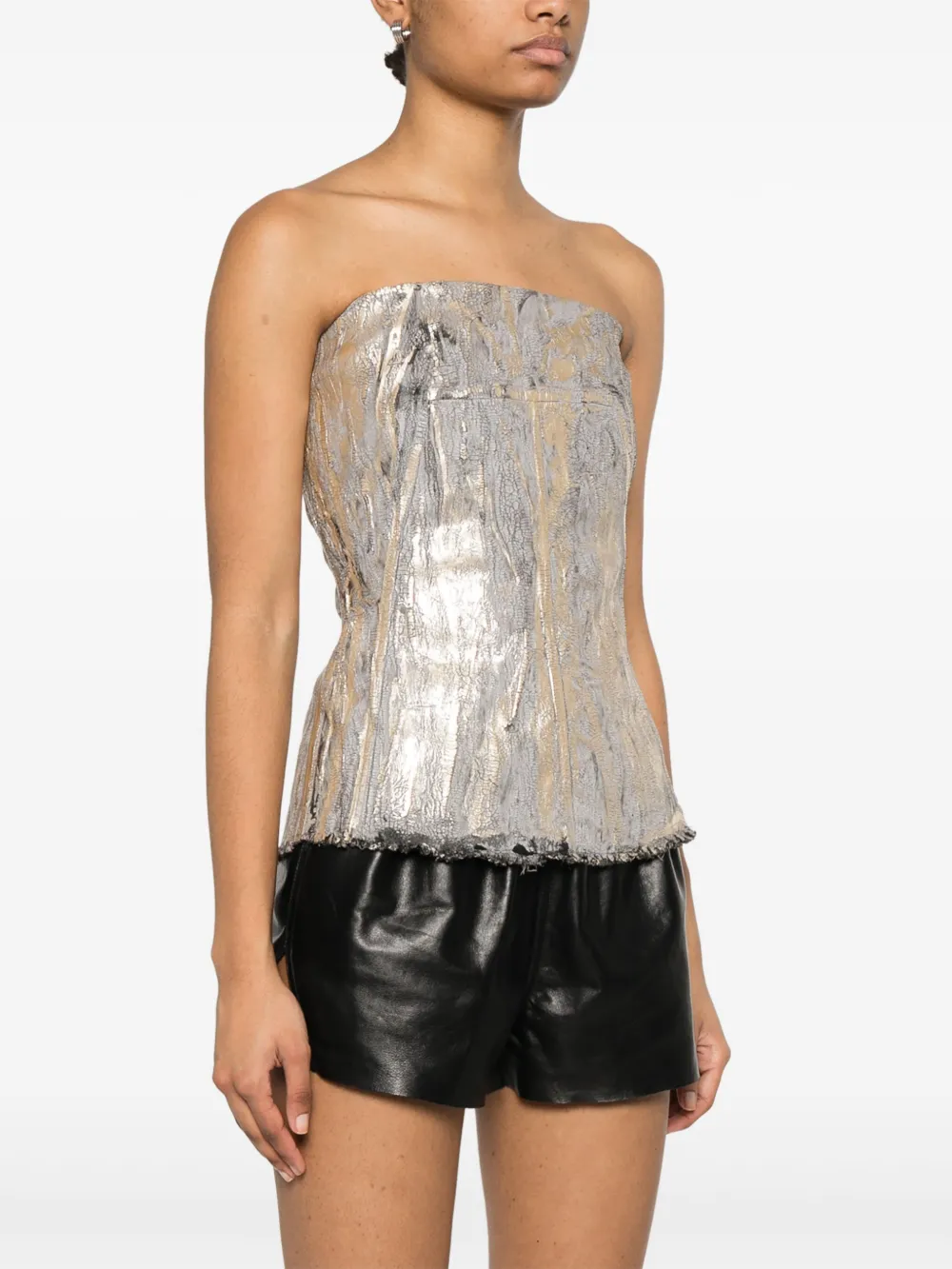 Rick Owens Bustier met gebarsten effect Goud