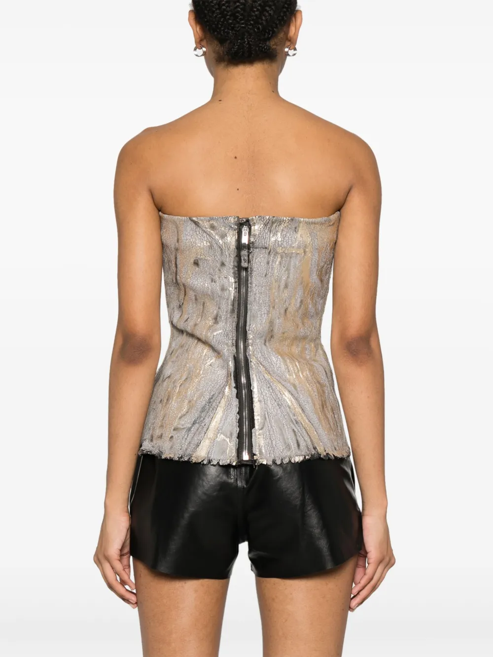 Rick Owens Bustier met gebarsten effect Goud