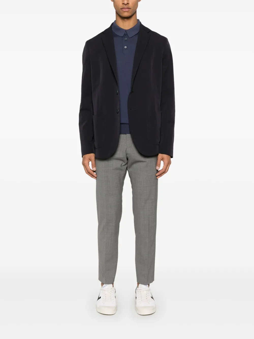 Herno Blazer met textuur - Blauw
