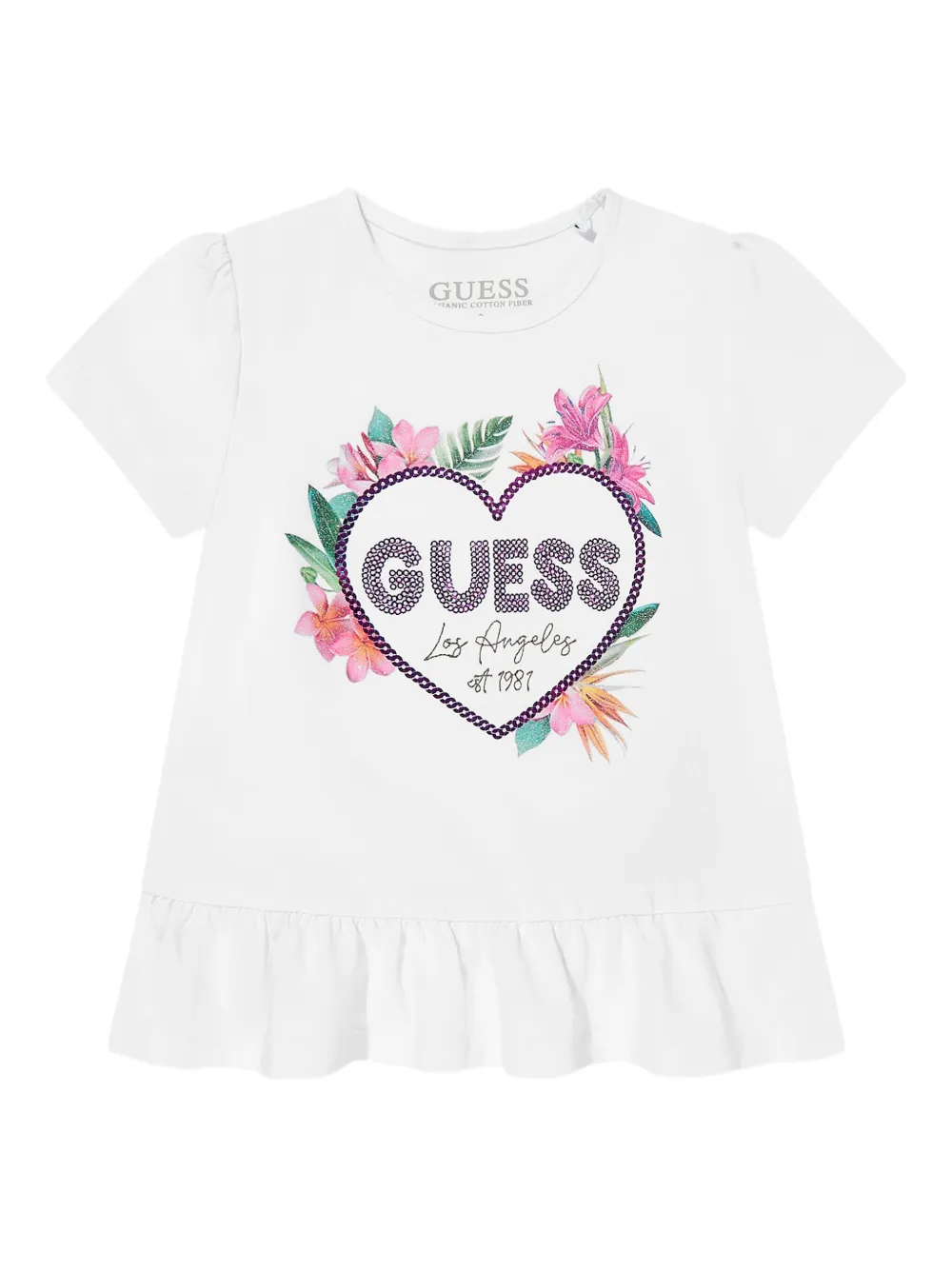 guess kids logo-embellished T-shirt | White | Image 1