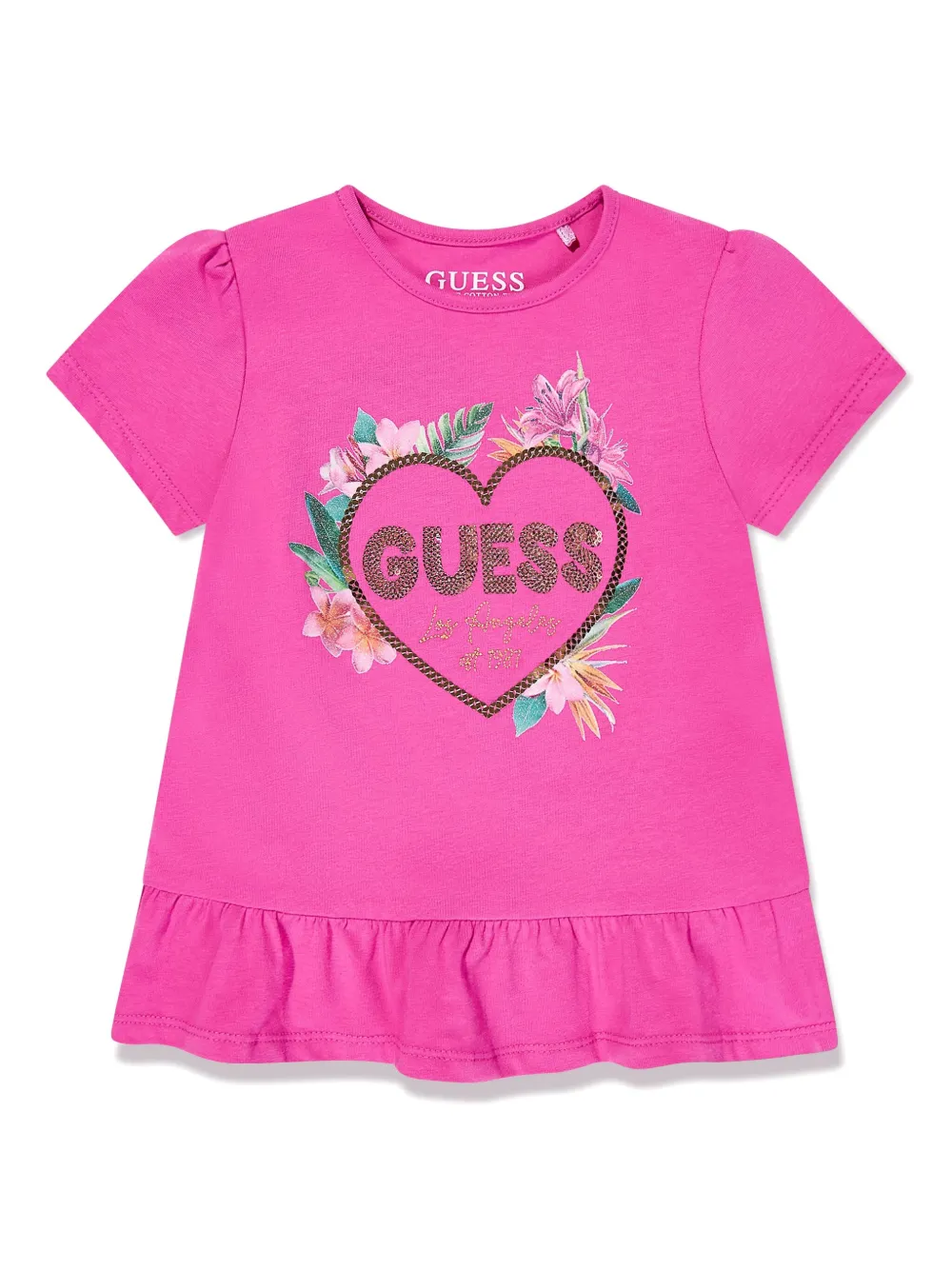 guess kids logo-embellished T-shirt | Pink | Image 1