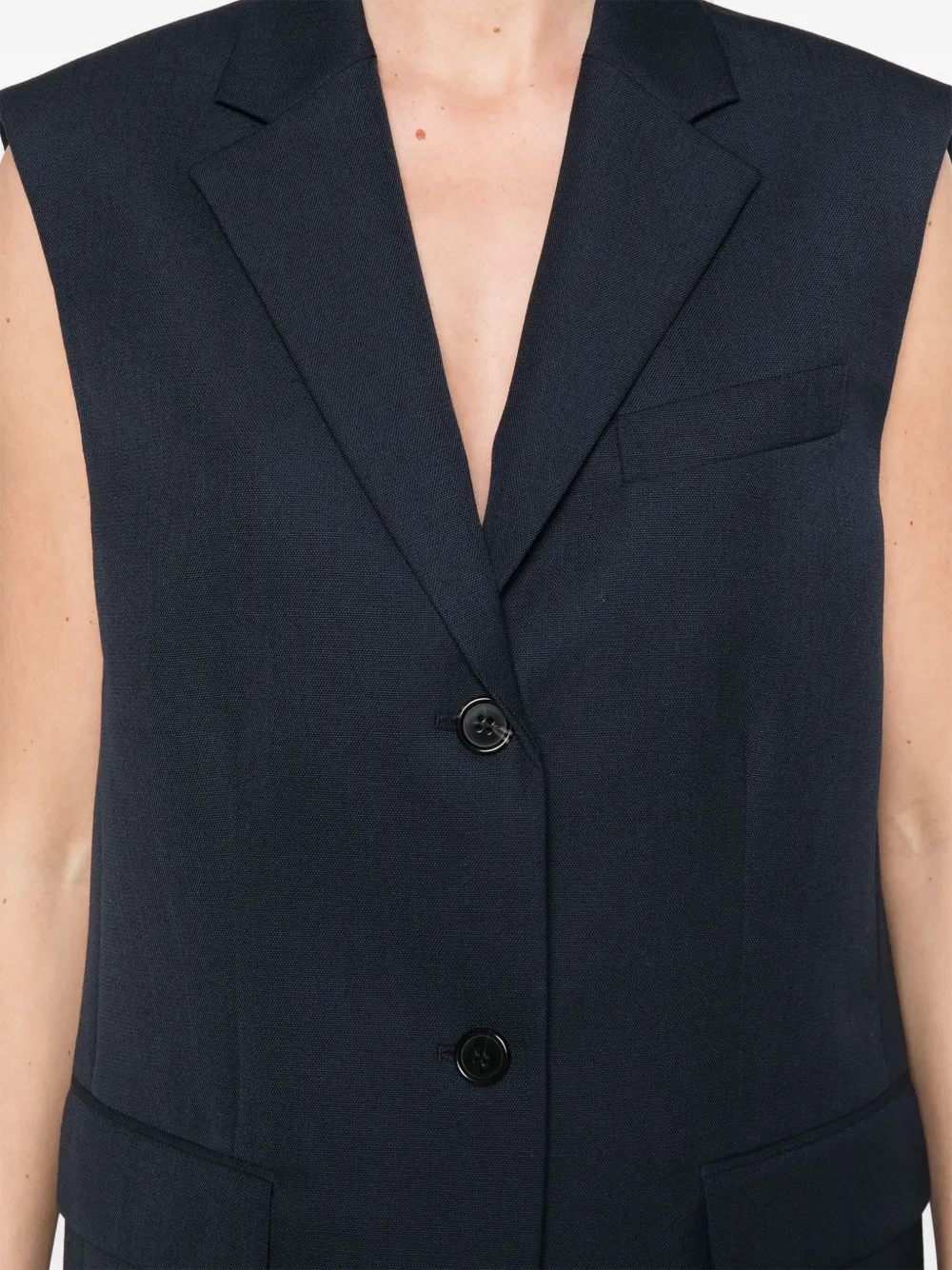 Shop Theory Notched-lapels Gilet In Blue