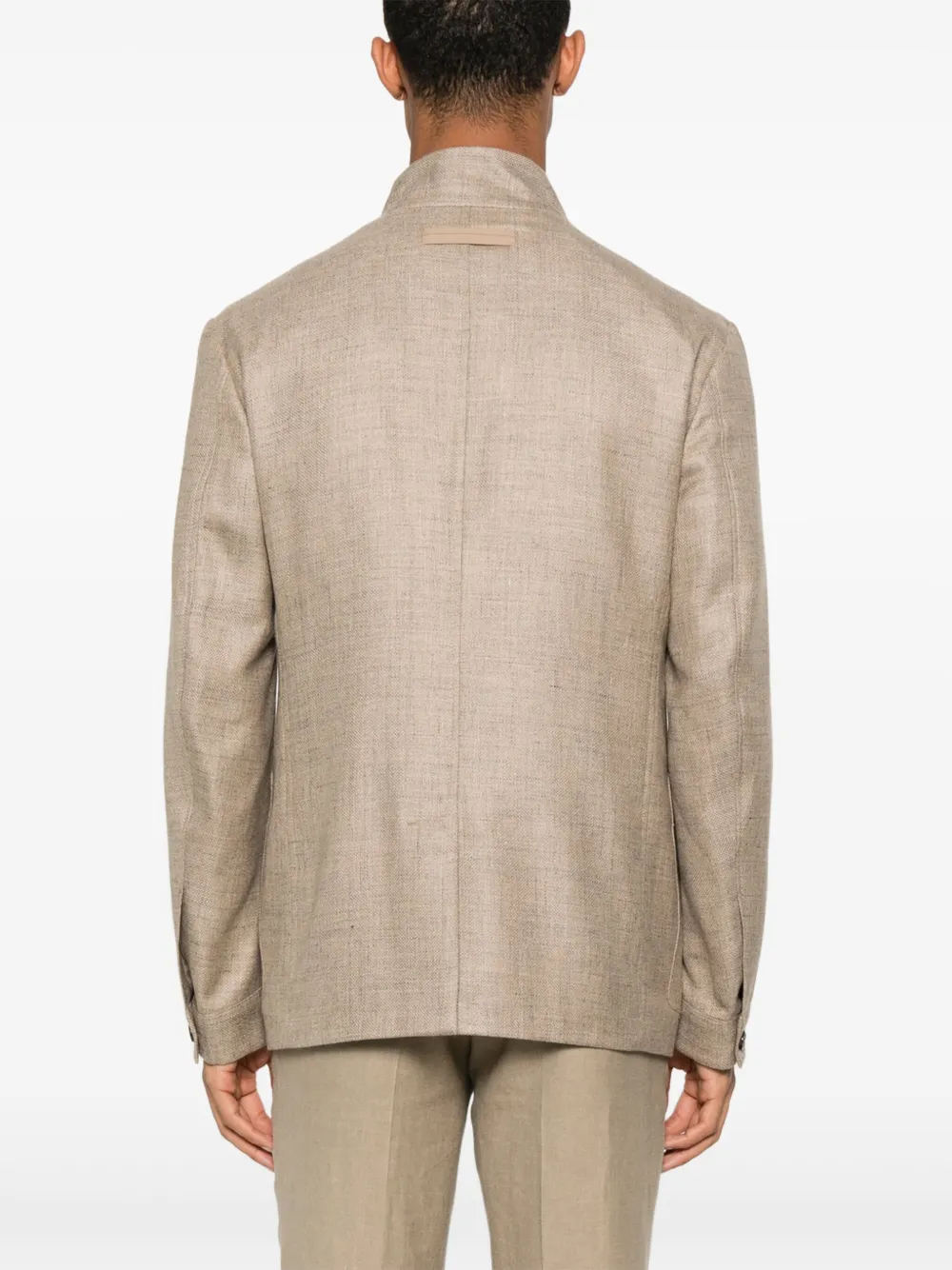Zegna Blazer met enkele rij knopen Bruin