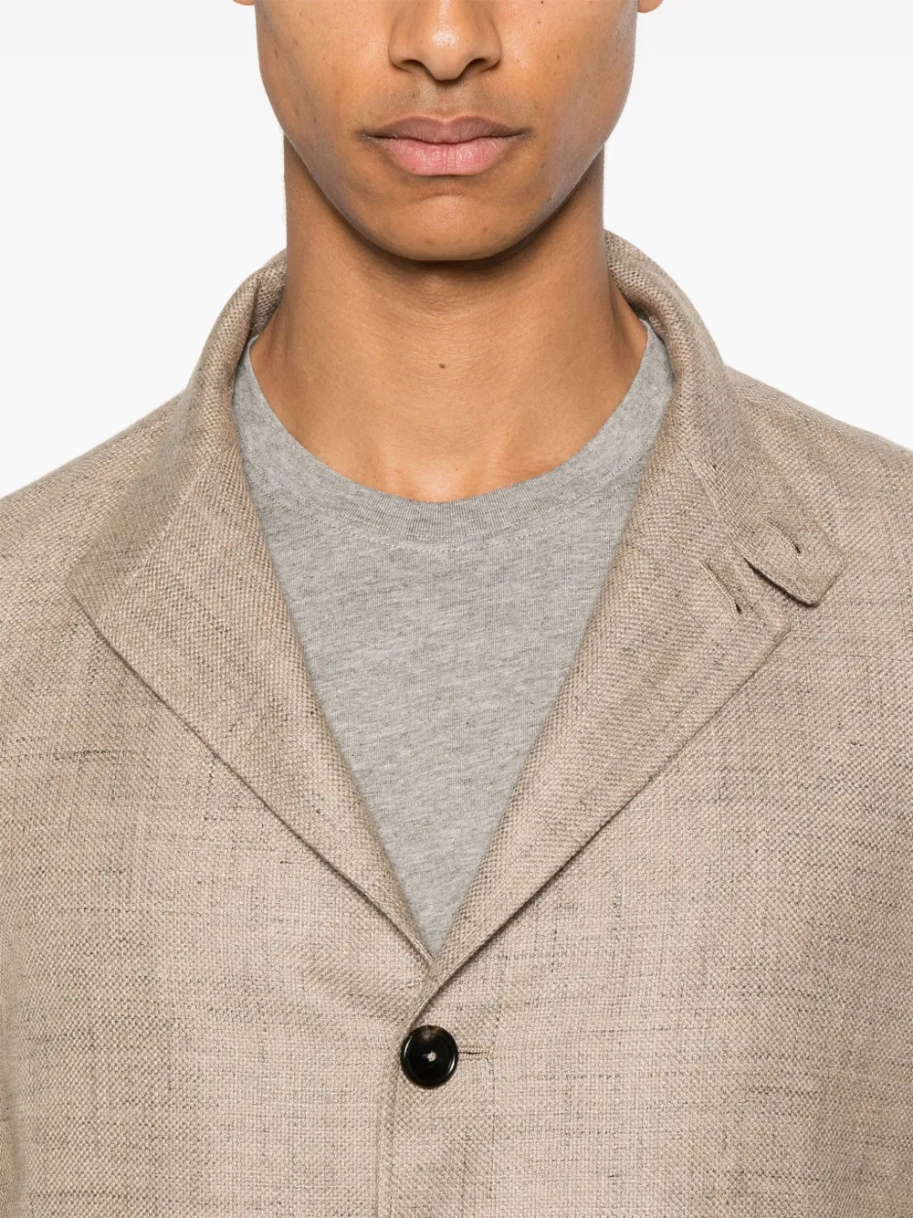 Zegna Blazer met enkele rij knopen Bruin