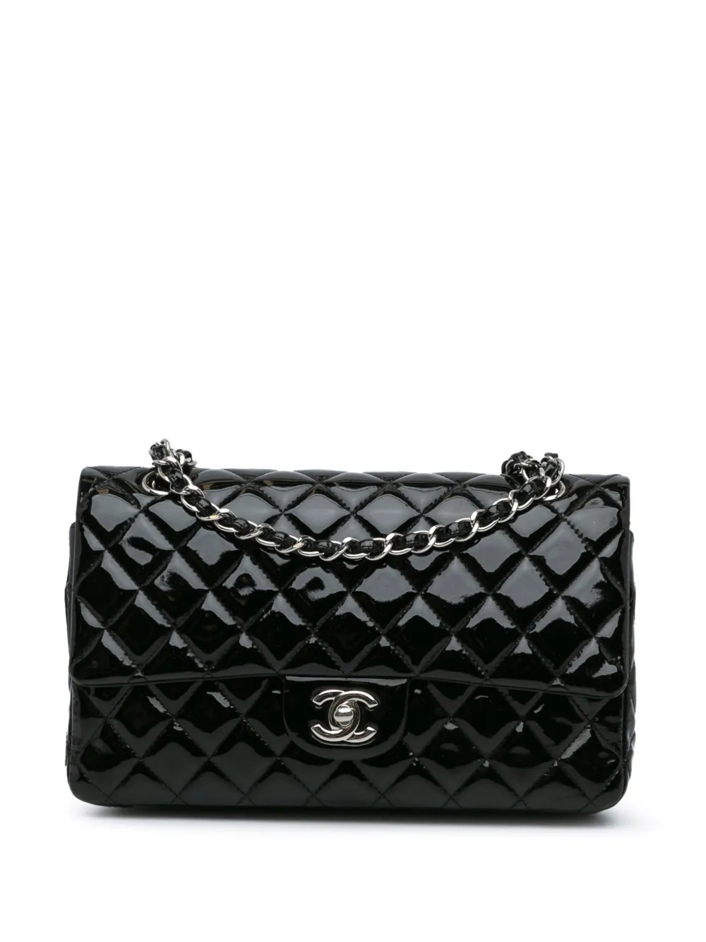 CHANEL Pre-Owned 2012-2013 Medium Classic Patent Double Flap shoulder bag | Black | Image 1