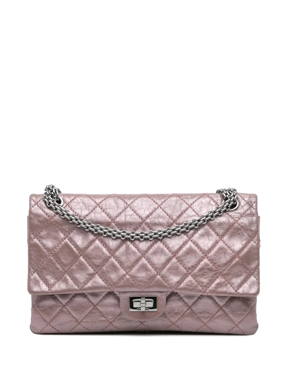 CHANEL Pre-Owned 2008-2009 Reissue 2.55 Double Flap 226 Schultertasche aus Metallic-Kalbsleder | Rosa | Image 1